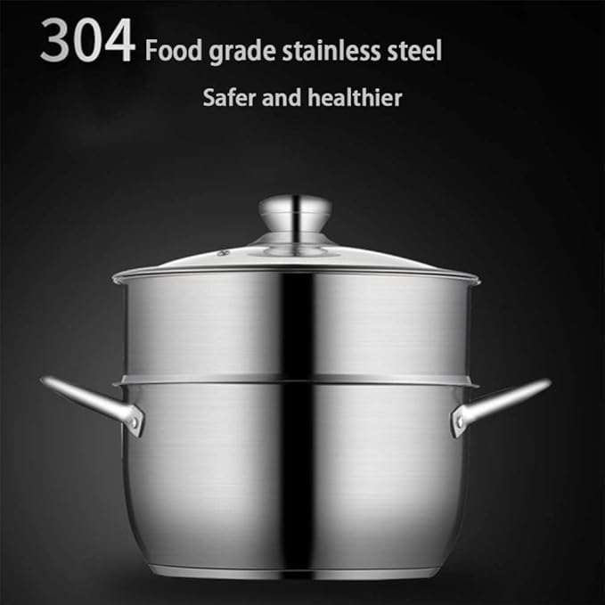 Kitchen Cookware Sets 3Pcs Cookware Set Soup Pot Milk Pan Steamer with Glass Lid Stainless Steel Cooking Pot Set Kitchen Cooking Set Cooking Pots
