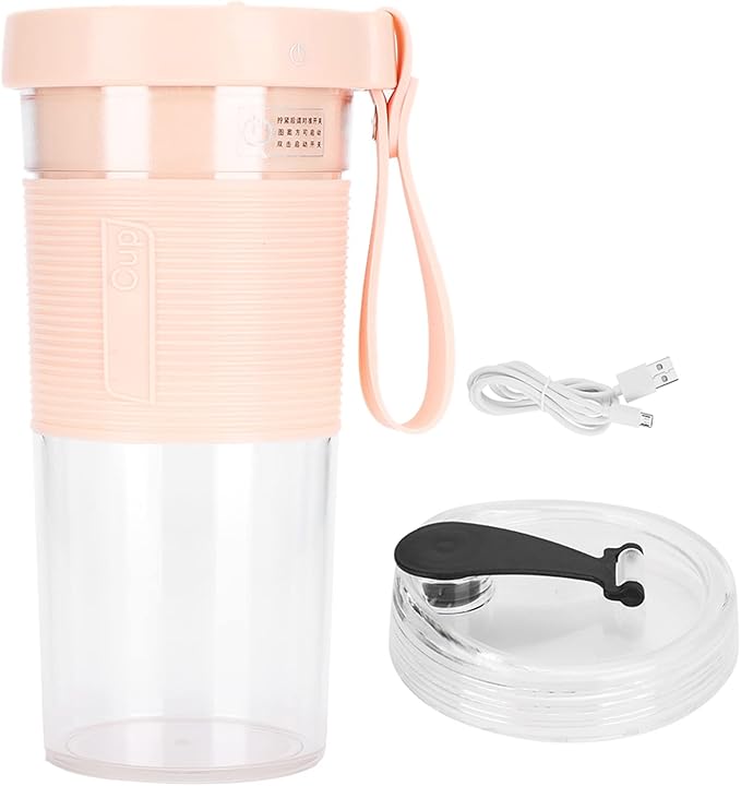 Portable Electric Juicing Cup USB Rechargeable Travel Juicer 320ml Capacity with Three Leaf Cutter Head Lightweight Mixer for Home Outdoor Use Food Grade Material Safe for Baby (320ml)