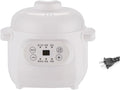Mini Rice Cooker 1L 200W Mini Ceramic Liner Stew Cooker with Timing Function Slow Cookers with Lid Portable Travel Electric Stew Pot For Cooking Soup Rice Stews White (US