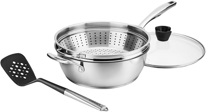 Cuisinart Preferred Pan 4-Pc Set - Stainless Steel (4.5 Qt. Multi-Purpose Pan w/Cover Steamer Slotted Turner)