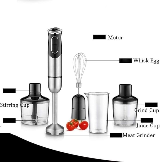 Immersion Blender 600W 2-Speed Hand Blender Hand Blender Set Includes Stainless Steel Stick Blender Chopper Beaker Whisk