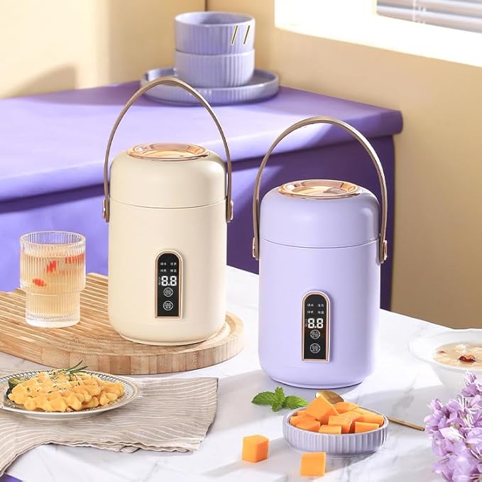 Portable Electric StewpotMultifunction Efficient Heating Mini Rice Cooker for Soup Porridge for Home Kitchen Office (Beige) BTSEURY2z04v7kcsh-12