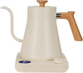 Gooseneck electric kettleAuto Boil Detection with Variable Temperature Control Stainless Steel Inner Ultra-Quiet 304 Stainless Steel1200W Quick Heating for Coffee Tea &amp Milk 0.9L (Beige）