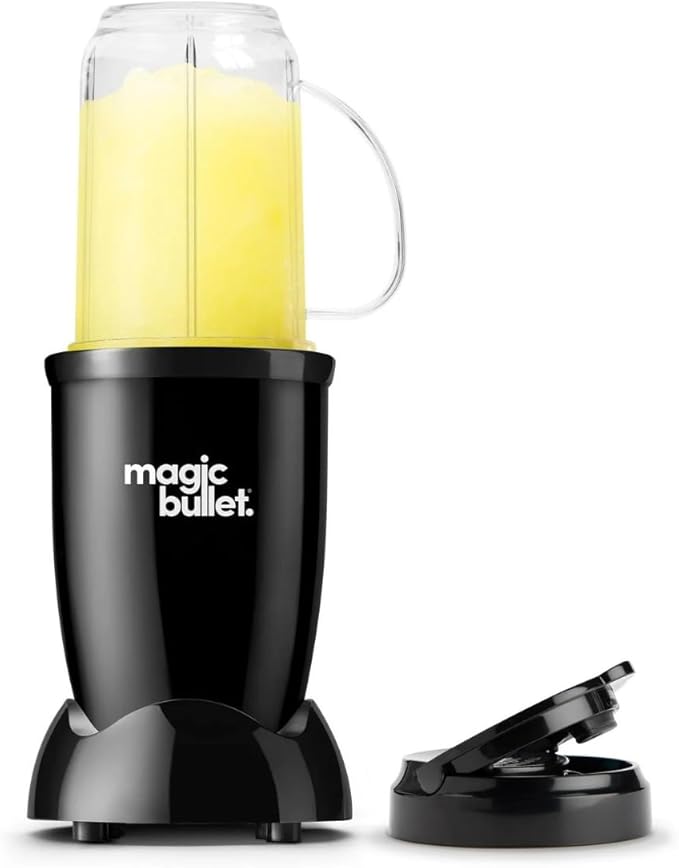 GYCO 4 Piece 250 W Personal Blender MBR-0401WM Portable Juice Blender Stainless Steel Cross Blades Mug with Handle Black