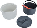 Microwave Rice Cooker 2L Pasta Cooker Sturdy Food Grade PP Material Microwave Cookware Set with Lid and Spoon for Rice Pasta Vegetables Oatmeal Easy Maintain 7.3x7.3x5.1in