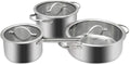 Cooking Pot Non Stick Cookware SetsStainless Steel Pots and PansFrying Pan and Saucepan Set for BakingBroilingFryingRoastingInduction Safe3PCS