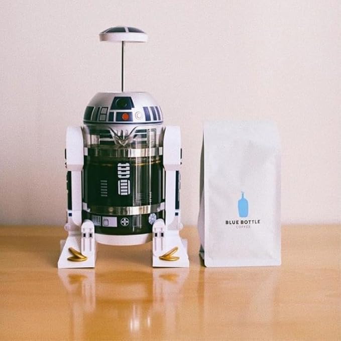 @BuyMartianHome May The 4th Be w/U Robot French Press Coffee Pot (960 ML) | Hand Coffee Maker | 24cm | Alt Uses : Milk Frother Juice Infuser Cold Brew | Great Gift for Coffee + Tea Lovers