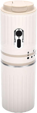 Portable Coffee Maker Compact Mini Coffee Grinder and Brewer with Built in Grinder and One Key Operation for Home Use and Travel