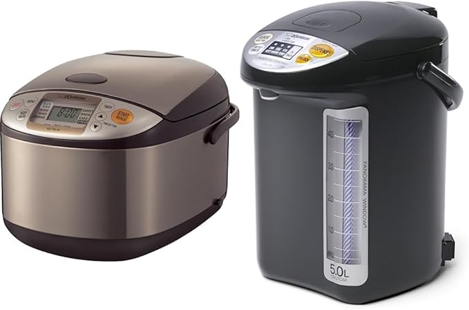 Zojirushi NS-TSC18 Micom Rice Cooker and Warmer 10-Cups &amp CD-LTC50-BA Commercial Water Boiler And Warmer Black