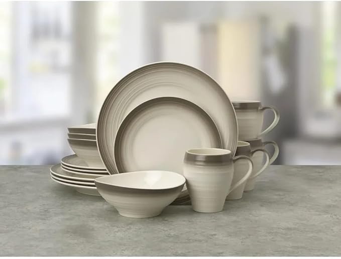 Ceramic 16-Piece Dinnerware Set Service for 4 Tableware of Plates Dinner Sets Plate Dish Bar