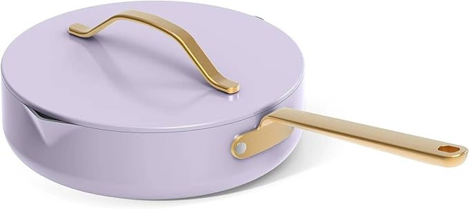 Nonstick Ceramic Cookware Set (12 Piece) Pots Frying Pans Lids and Kitchen Storage Oven Safe Pan Set &amp Compatible with All Stovetops - (Lavender)