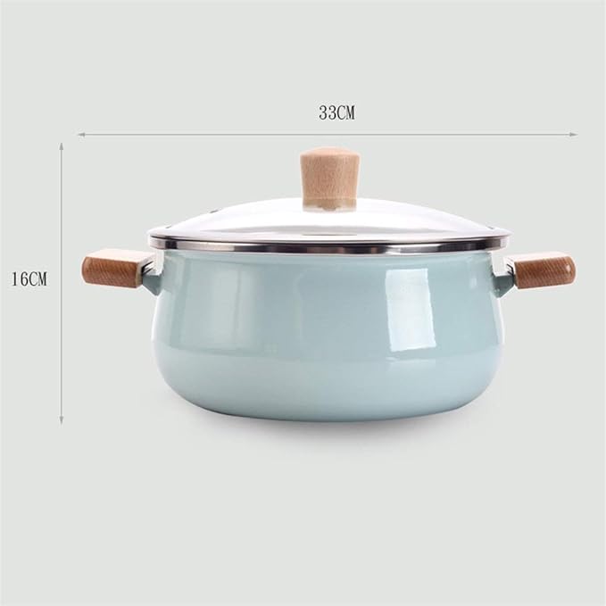 Induction Pans cookware set 3 Pieces Ceramics Cookware Set Cooking Utensils Suitable For Gas Stove Induction Cooker Cool Handles (Color : Blue Size (Blue AS PICTURE)