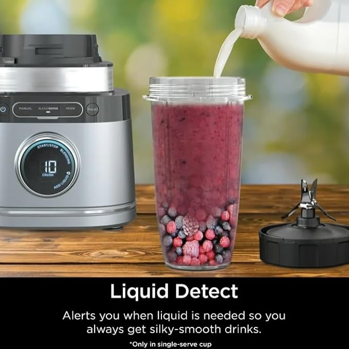 Niin-jaa Detectt Kitchen System 72 Oz Blender 3 Speeds Blend Crush Chop Smoothies BlendSense Technology 1700 W Crushing Blades Color Silver (model TB 400)