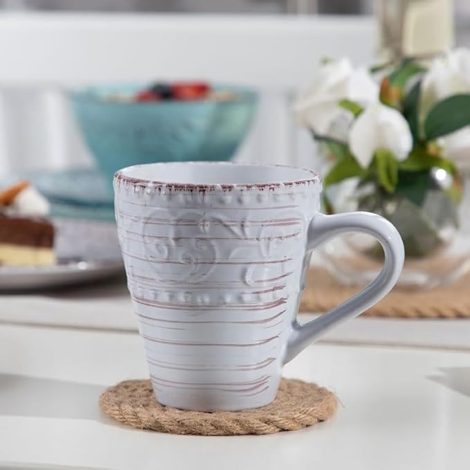 16 Stoneware Dinnerware Set with Dinner Plate Dessert Bowl Mug Tableware Service for 4 Person