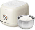 Joydeem Stainless Steel Rice Cooker Uncoated Non-stick 316L Stainless Steel Inner Pot Rice Cookers 6 Cup Uncooked 3L/3.2 qt DFB-D300