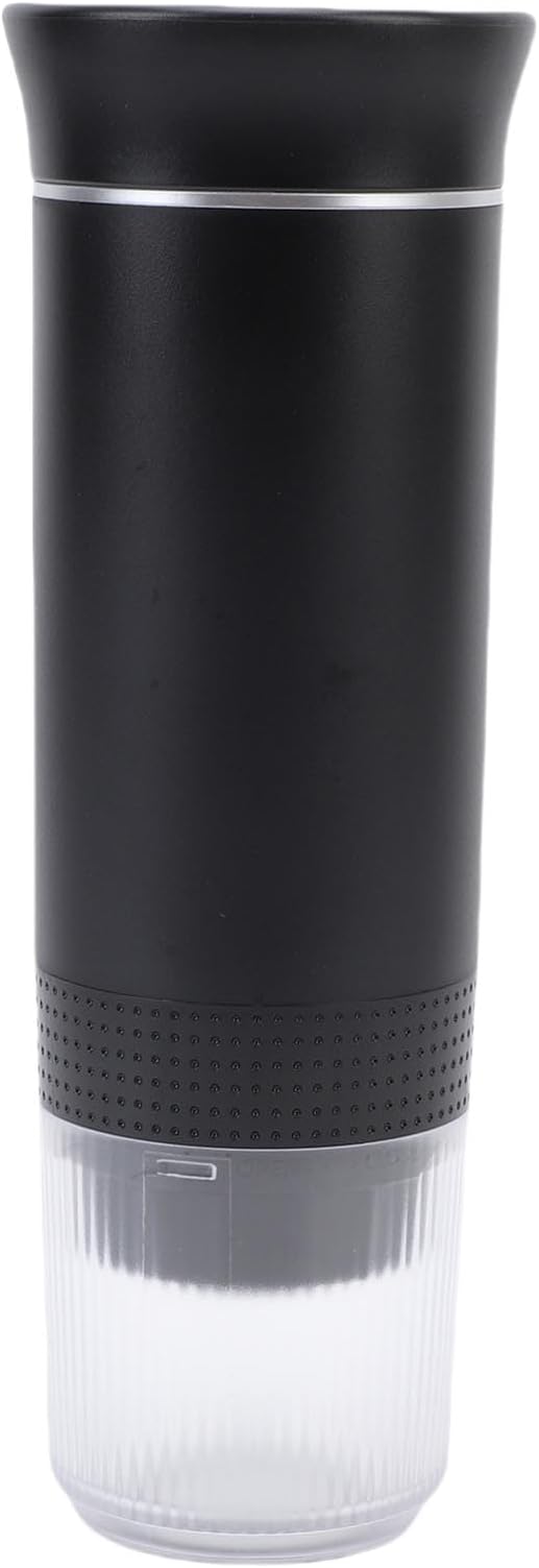 Dpofirs Portable Espresso maker Travel Electric Espresso Machine with USB C Compatible with Ground Coffee Capsule Car Self Heating Coffee Maker for RV Hiking Home (Black)
