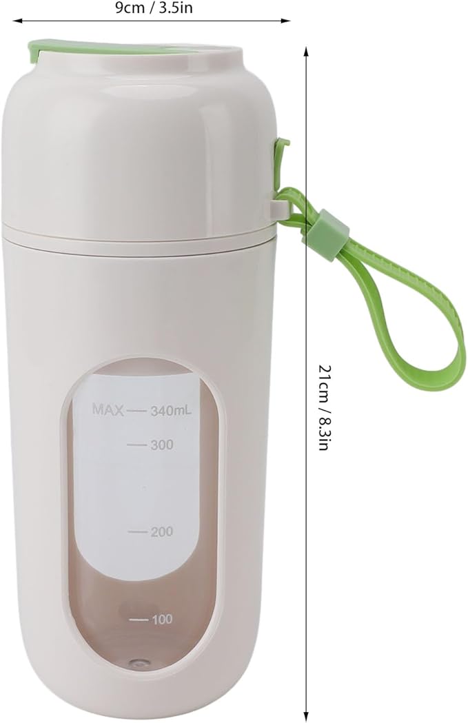 BRRNOO Bottle Personal With Portable USB Rechargeable 12 Steel Blades Cup Smoothie for Home Sports Outdoors Travel (Green)