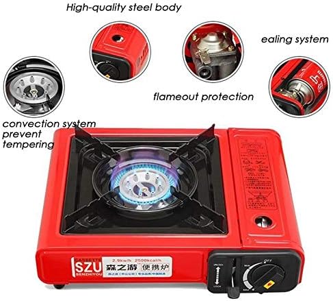 Outdoor Portable Cassette Gas Stove Windproof Camping Hiking Induction Cooker(Black) Cookware Set Cookware Picnic Boiler Cookware (Color : Yellow)