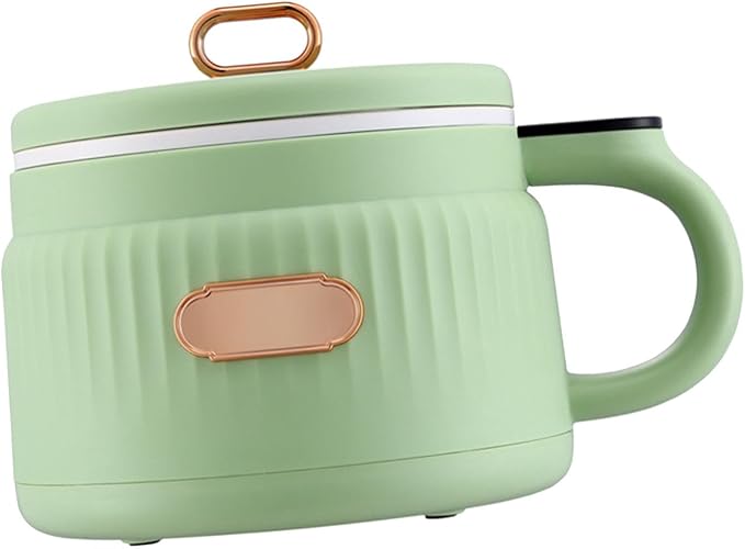 gazechimp Small Rice Cooker Electric Pot 110V 1.6L Electric Cooker Non-stick Pot Noodles Cooker for Travel Dormitory 1-2 Person Oatmeal Green 25cmx17cm