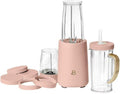 Personal Blender 240W with 12-Piece Set Portable Smoothie Maker with Travel Cups for Protein Shakes Juices and Smoothies (Rose)