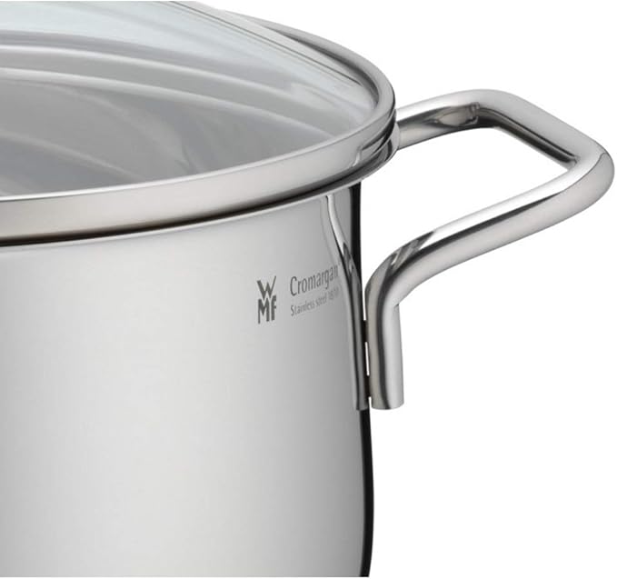 WMF Pot Set 4-Piece Diadem Plus Pouring Rim Glass Lid Cromargan® Stainless Steel Polished Suitable for Induction Hobs Dishwasher-Safe