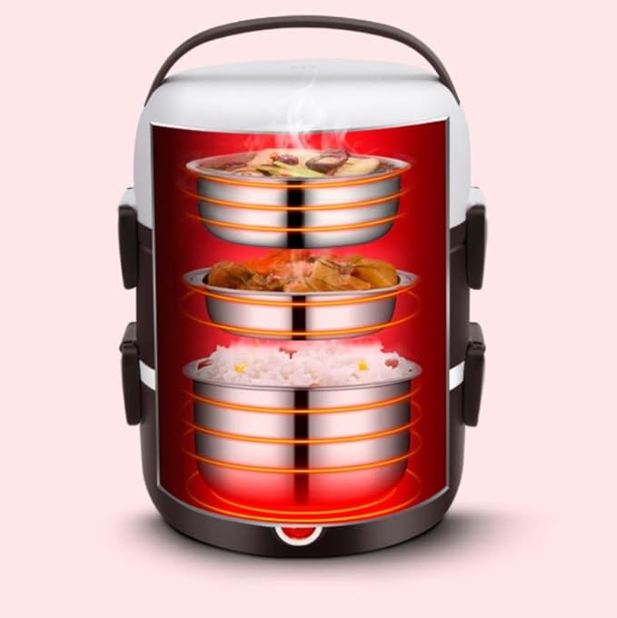 Electric lunch box can be plugged in for electric heating insulation and hot rice cooking with pot
