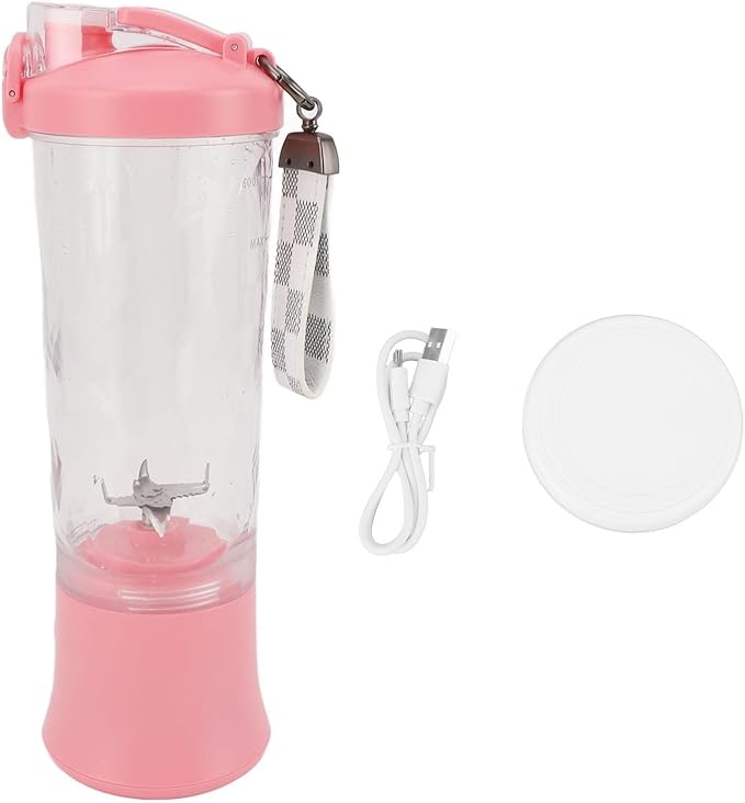 Mini Blender 600ml 2 Modes 150W 18000RPM USB Rechargeable 4000mAh With Leak-proof Lid Juicer Cup for Mixed Beverages Indoor Use ()