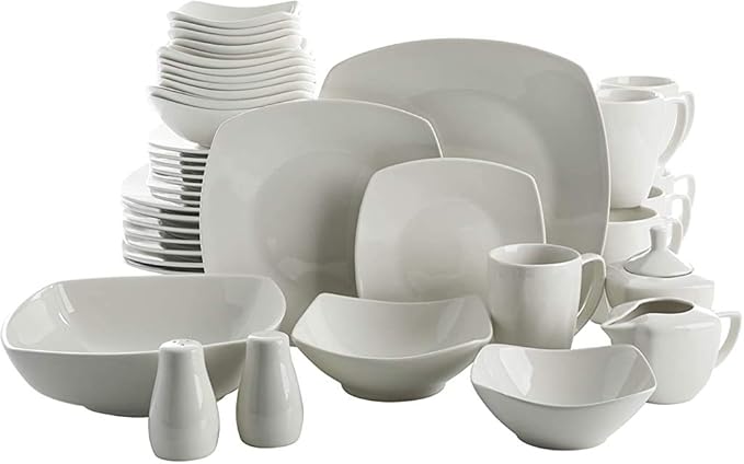 Gibson Home Zen Buffetware 39 Piece Dinnerware Set  White