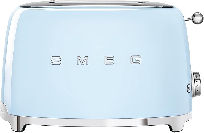 SMEG 2 Slice Toaster and Sandwich Rack Combo Pastel Blue