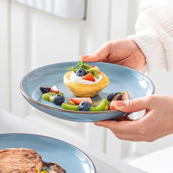 16 Piece Ceramic Tableware Set with Dinner Dessert Soup Plate Bowl for 4 Person Round Dinnerware