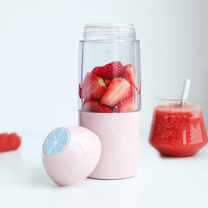 Portable Blender for Shakes and Smoothies Personal Travel Blender for Protein with 4000mAh USB Rechargeable Battery Crush Ice Frozen Fruit and Drinks 380ml Mini Travel Cup (Color : Pink)