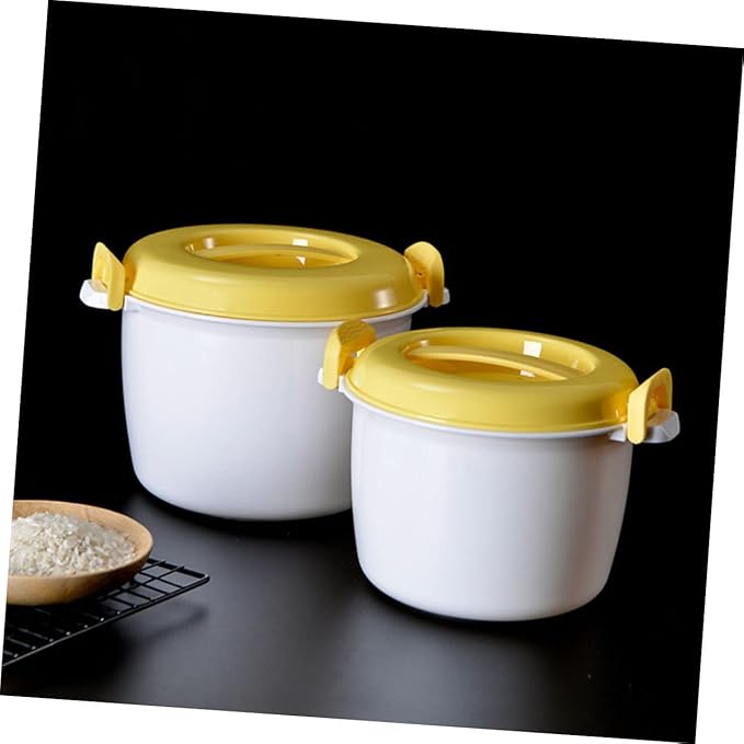 Microwave Rice Cooker Steamer Set with Handle 8.26X5.51X5.31In Large Capacity Insulated Portable Rice Cooker for Home Office Travel