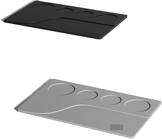 Bar Work Mat Coffee Machine Handle Non-Slip Silicone Mat Powder Press Mat(Black)