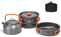 Camping Hiking Cookware Set Outdoor Portable Picnic Cookware Kit Alumina Pot Frying Pan Set Travel Cooking Accessory
