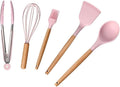 cookware set Non Stick Frying Pan With Wooden Handle Cooking Pot Set Breakfast Crepe Maker Cookware Saucepanpink 16cm Milk(Pink 5pcs)