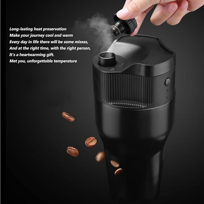 American Style Black USB Rechargeable Coffee Machine Capsule Powder Dual-use Electric Car Travel Outdoor Portable Coffee Machine