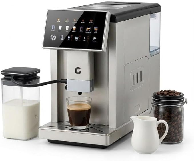 PeakPursuit Espresso Machine Espresso Coffee Maker Adjustable Coarseness/Flavor 3-Level Coffee/Milk Volume Removable Milk Tank for Women or Men