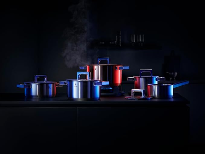 WMF Ultimate Cool 5-Piece Induction Saucepan Set with Stainless Steel Lid Matt Cromargan Stainless Steel Induction Pots Set Uncoated Inner Scale Dishwasher Safe