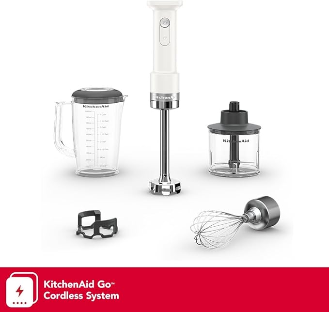 KitchenAid Go Cordless Hand Blender with Accessories - battery sold separately KHBRV05 Porcelain White