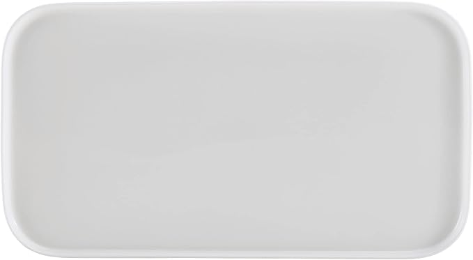 Mikasa Samantha Rectangular Bone China Lightweight Chip Resisant Serving Tray 15.85 Inch White