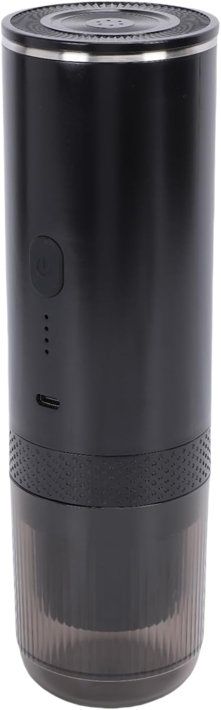 Asixxsix Portable Coffee Maker 2 in 1 Machine 7500mAh Battery 20Bar Pressure Coffee Maker with Ground Capsules Compatibility for Home Travel Camping Office (Black)