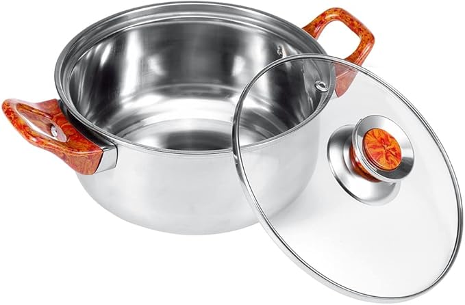 Stainless Steel Pots and Pans Set Kitchen Utensils Set with Soup Pot Pan Frying Pan with Lid 12 Pieces
