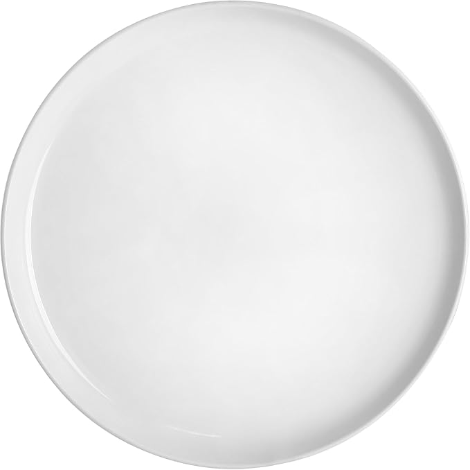 12 Piece Ceramic Dinnerware Set – Stackable White Plates and Bowls Fine Ceramic Dishwasher &amp Microwave Safe