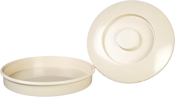Nustone tan melamine dinnerware collection 8 1/4 tortilla server w/ lid comes in dozen