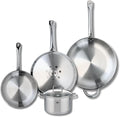 ELO 9511050 Cookware Set 4 Pieces 3 Frying Pans 24 28 and 32 cm and 1 Cooking Pot 16 cm Elo Profi Citrine Stainless Steel Induction