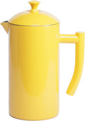 Frieling Stainless Steel French Press Coffee Maker - 34 Fl Oz Yellow - Double-Walled with Double Filter - Insulated Plastic-Free Coffee Press for Camping &amp Travel