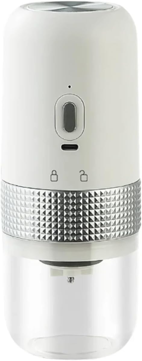 Portable Coffee Machine Automatic Coffee Grinder Portable USB Charging Kitchen Toolfor Outdoor Travel Picnic(White)