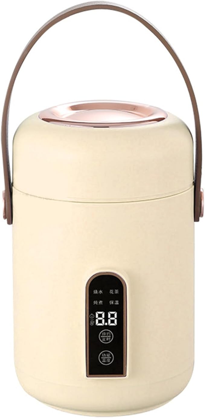 Portable Electric StewpotMultifunction Efficient Heating Mini Rice Cooker for Soup Porridge for Home Kitchen Office (Beige) BTSEURY2z04v7kcsh-12
