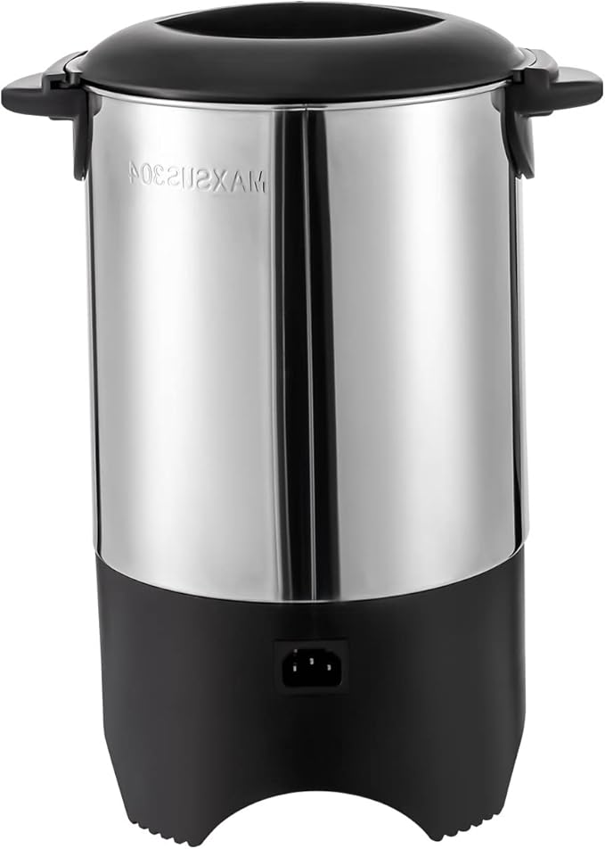 Stainless Steel Coffee Urn - 5.2L (30-Cup) Electric Coffee Maker 1000W Fast Heating Beverage Dispenser with Removable Filter for Coffee Tea and Hot Chocolate