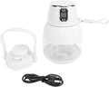 Portable Juicer Cup Cordless Multifunctional Electric Blender High Speed Motor 600ml Capacity for Home School Office Plastic Material (White)
